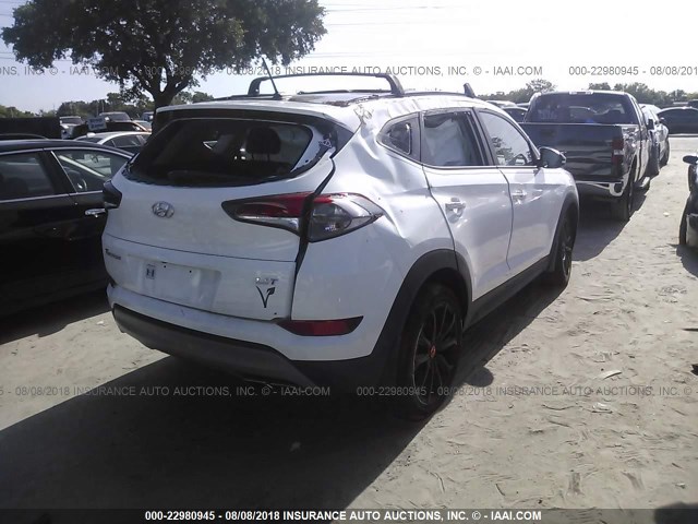 KM8J33A29HU539083 - 2017 HYUNDAI TUCSON LIMITED/SPORT AND ECO/SE WHITE photo 4