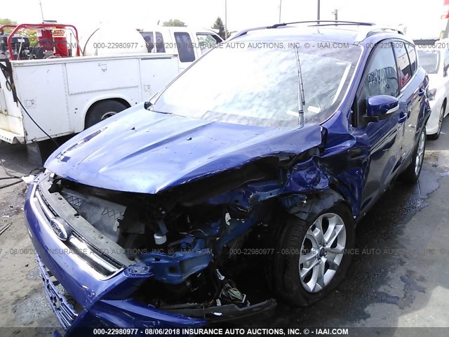 1FMCU9J9XEUA05026 - 2014 FORD ESCAPE TITANIUM BLUE photo 2