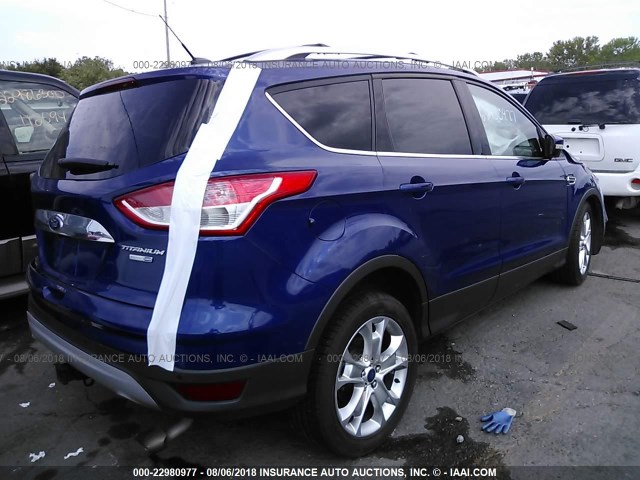 1FMCU9J9XEUA05026 - 2014 FORD ESCAPE TITANIUM BLUE photo 4