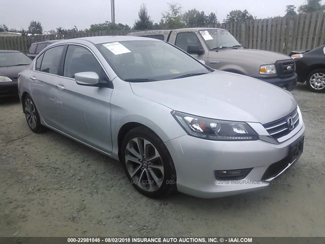 1HGCR2F54FA177995 - 2015 HONDA ACCORD SPORT SILVER photo 1