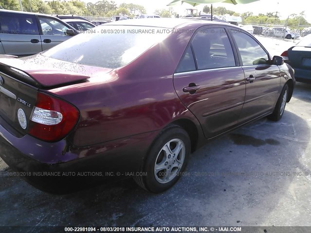 4T1BE32K94U283907 - 2004 TOYOTA CAMRY LE/XLE/SE Tünd qırmızı foto 4