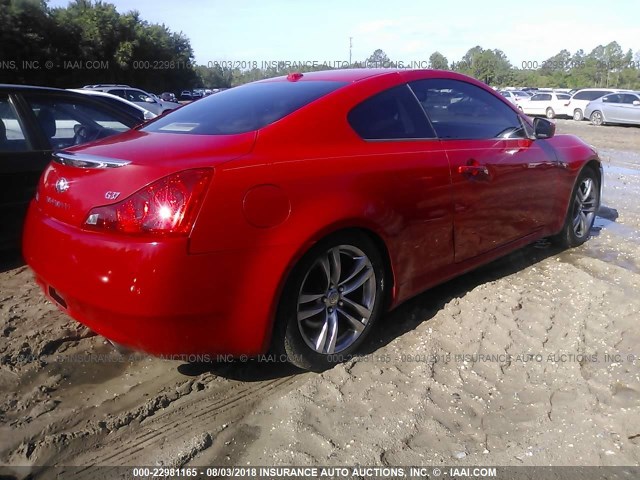 JNKCV64E98M106277 - 2008 INFINITI G37 JOURNEY/SPORT RED photo 4