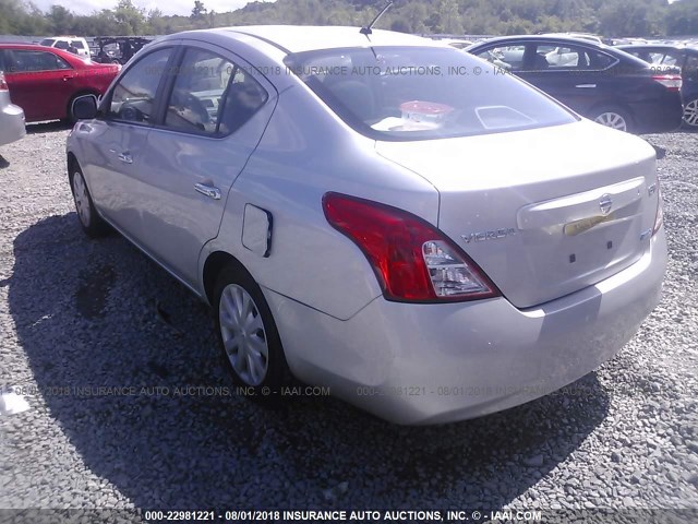 3N1CN7AP1CL815854 - 2012 NISSAN VERSA S/SV/SL SILVER photo 3