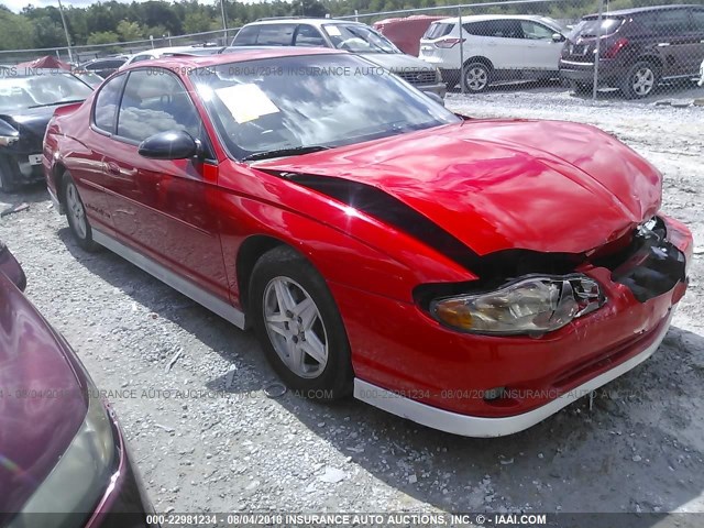2G1WX15K219332379 - 2001 CHEVROLET MONTE CARLO SS RED photo 1