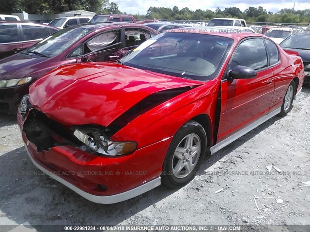 2G1WX15K219332379 - 2001 CHEVROLET MONTE CARLO SS RED photo 2