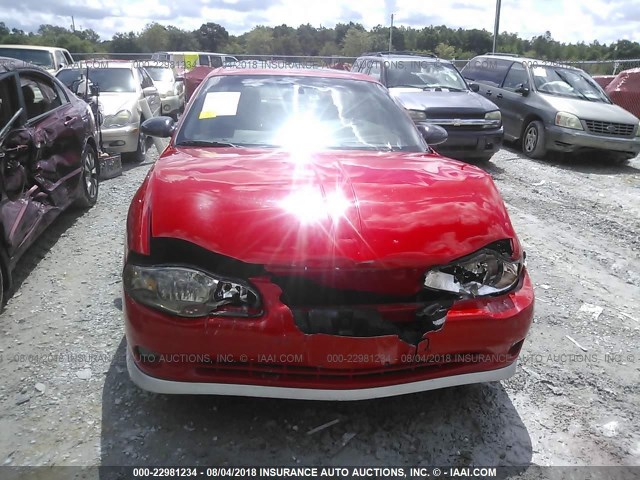 2G1WX15K219332379 - 2001 CHEVROLET MONTE CARLO SS RED photo 6