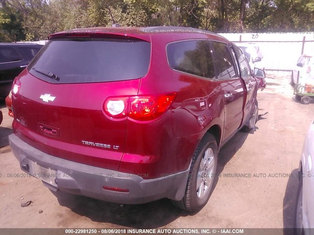 1GNKVJED0BJ199051 - 2011 CHEVROLET TRAVERSE LT RED photo 4