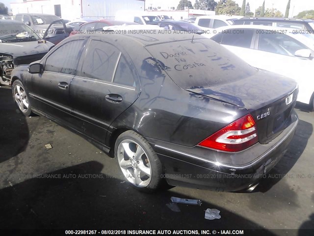 WDBRF52H36F748199 - 2006 MERCEDES-BENZ C GENERATION 2006 230 BLACK photo 3