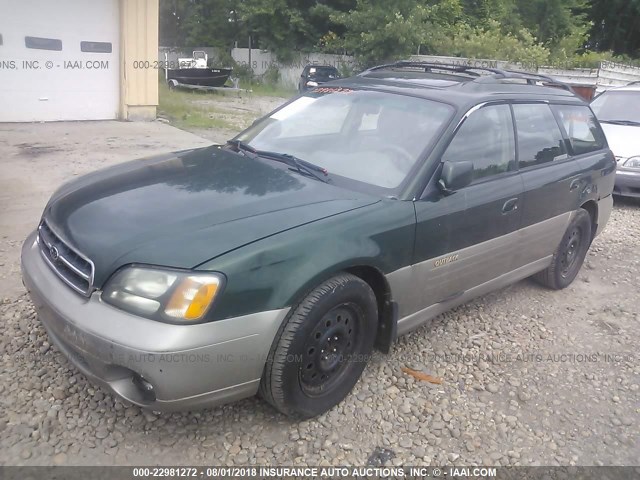 4S3BH686417667790 - 2001 SUBARU LEGACY OUTBACK LIMITED GREEN photo 2