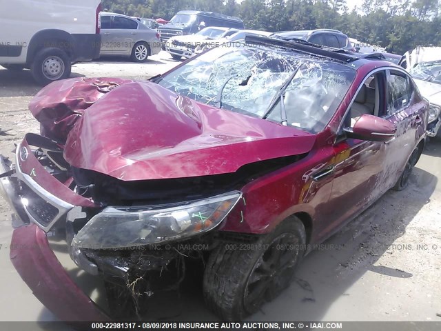 KNAGN4A78B5158379 - 2011 KIA OPTIMA EX/SX RED photo 2