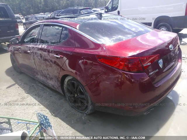 KNAGN4A78B5158379 - 2011 KIA OPTIMA EX/SX RED photo 3