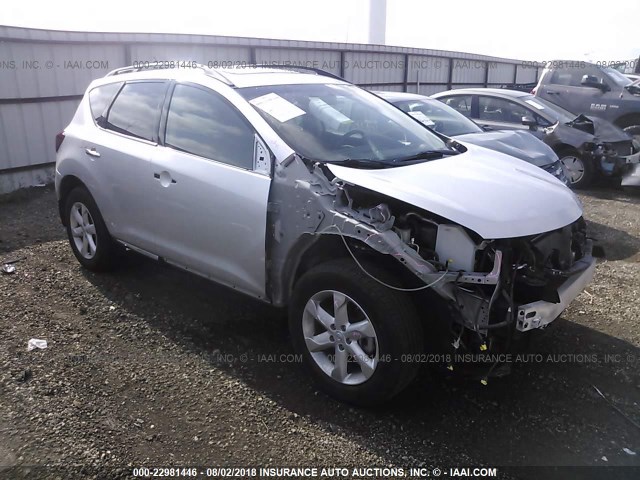 JN8AZ18W19W214678 - 2009 NISSAN MURANO S/SL/LE SILVER photo 1