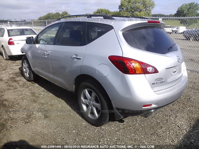 JN8AZ18W19W214678 - 2009 NISSAN MURANO S/SL/LE SILVER photo 3