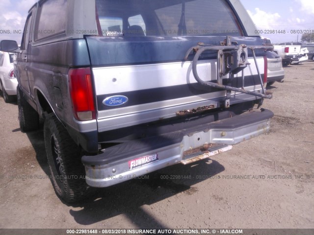 1FMEU15N1RLB40246 - 1994 FORD BRONCO U100 BLUE photo 6