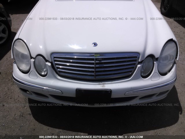 WDBUF87J76X184395 - 2006 MERCEDES-BENZ E 350 4MATIC WHITE photo 6