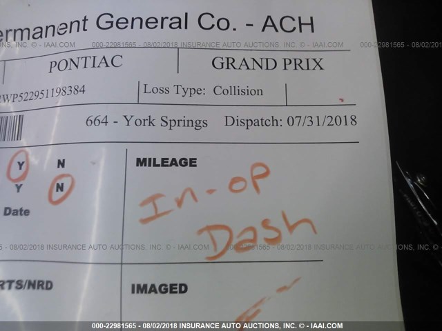 2G2WP522951198384 - 2005 PONTIAC GRAND PRIX SILVER photo 7