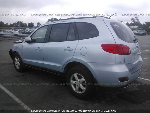 5NMSG13D27H099049 - 2007 HYUNDAI SANTA FE GLS Light Blue photo 3