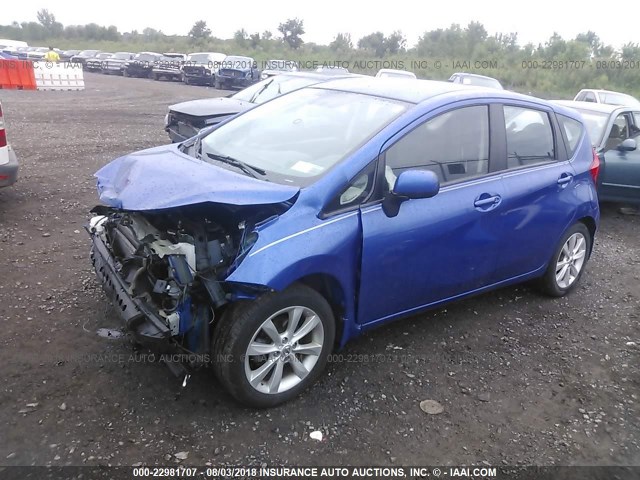 3N1CE2CP2EL430631 - 2014 NISSAN VERSA NOTE S/S PLUS/SV/SL BLUE photo 2