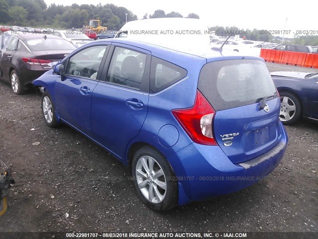 3N1CE2CP2EL430631 - 2014 NISSAN VERSA NOTE S/S PLUS/SV/SL BLUE photo 3