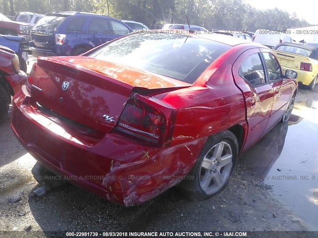 2B3KA53H58H174644 - 2008 DODGE CHARGER R/T RED photo 4