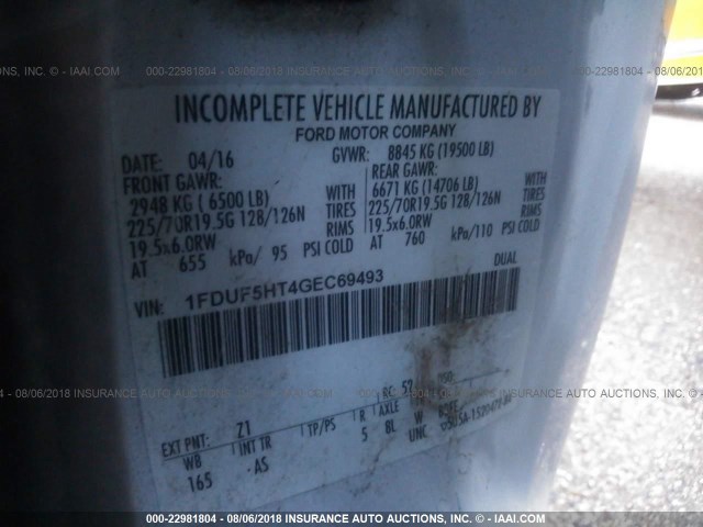 1FDUF5HT4GEC69493 - 2016 FORD F550 SUPER DUTY WHITE photo 10