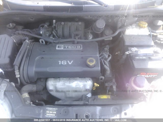 KL1TD66687B763793 - 2007 CHEVROLET AVEO LS BLACK photo 10