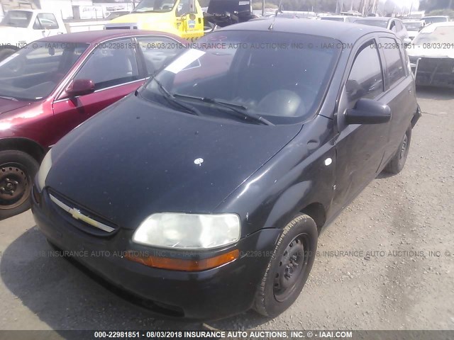 KL1TD66687B763793 - 2007 CHEVROLET AVEO LS BLACK photo 2