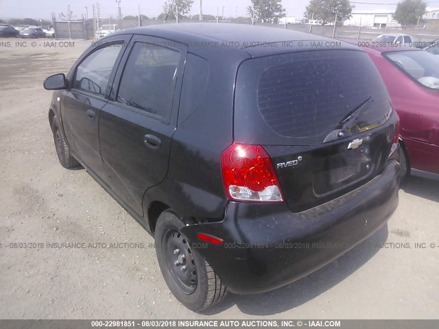 KL1TD66687B763793 - 2007 CHEVROLET AVEO LS BLACK photo 3