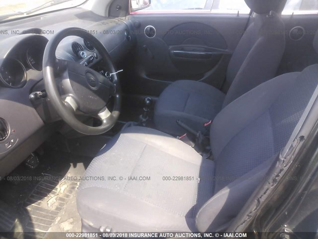 KL1TD66687B763793 - 2007 CHEVROLET AVEO LS BLACK photo 5