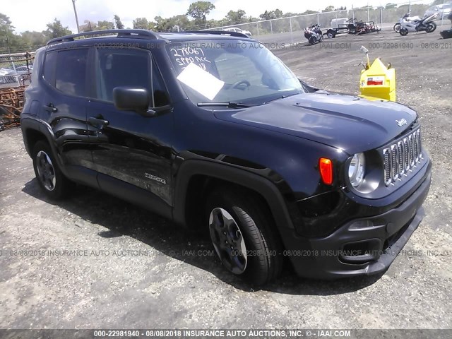 ZACCJAAB8HPG24117 - 2017 JEEP RENEGADE SPORT Սև լուսանկար 1