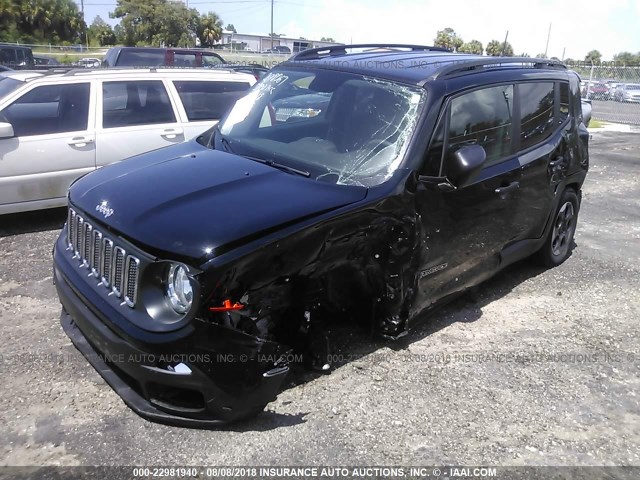 ZACCJAAB8HPG24117 - 2017 JEEP RENEGADE SPORT BLACK photo 2