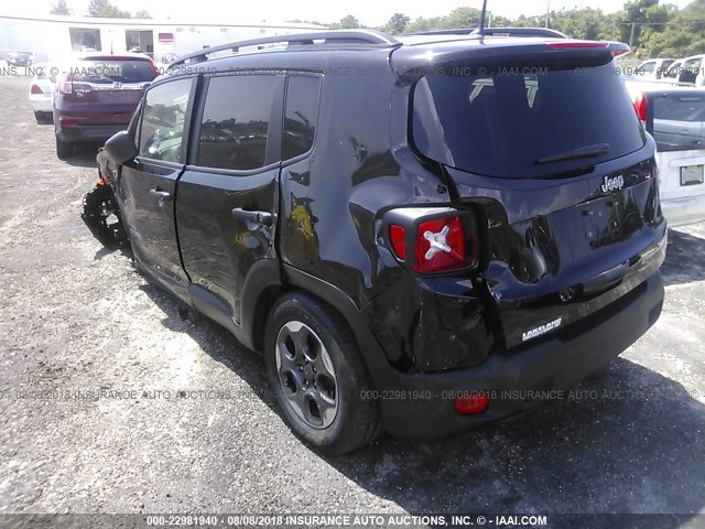 ZACCJAAB8HPG24117 - 2017 JEEP RENEGADE SPORT Սև լուսանկար 3