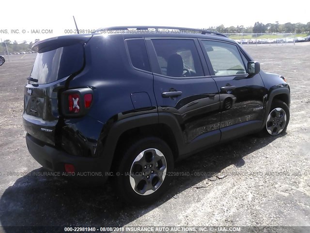 ZACCJAAB8HPG24117 - 2017 JEEP RENEGADE SPORT Սև լուսանկար 4