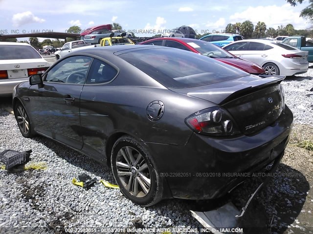 KMHHM66D18U276109 - 2008 HYUNDAI TIBURON GS GRAY photo 3