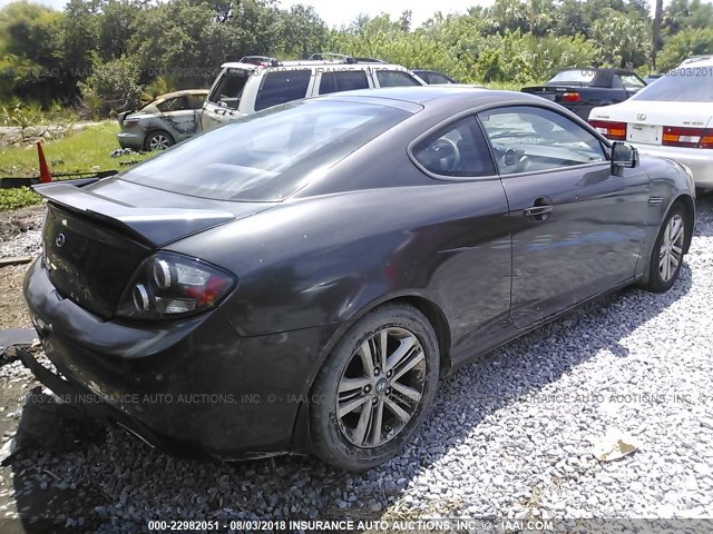 KMHHM66D18U276109 - 2008 HYUNDAI TIBURON GS GRAY photo 4