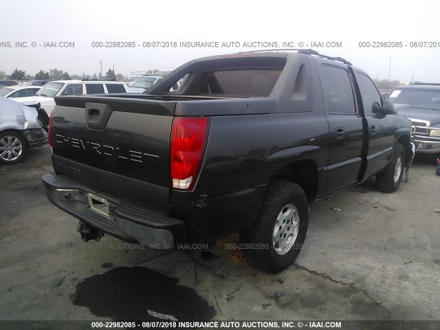 3GNEC12T74G234798 - 2004 CHEVROLET AVALANCHE C1500 GRAY photo 4