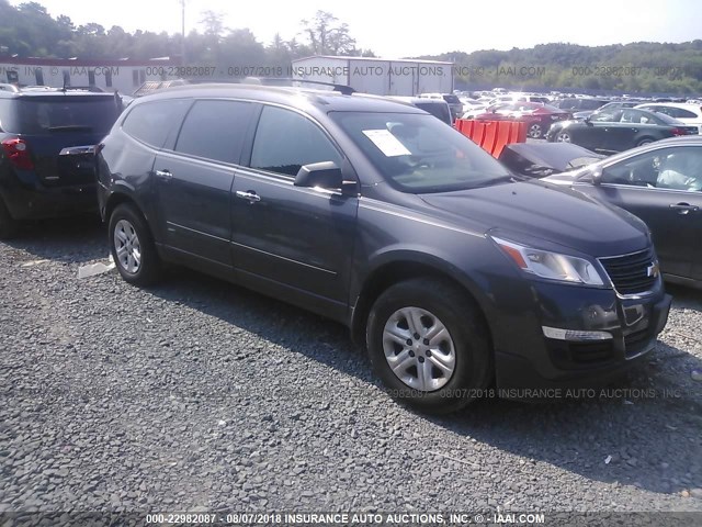 1GNKRFEDXEJ138764 - 2014 CHEVROLET TRAVERSE LS GRAY photo 1