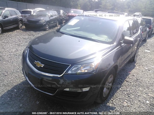 1GNKRFEDXEJ138764 - 2014 CHEVROLET TRAVERSE LS GRAY photo 2