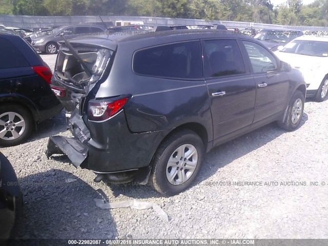 1GNKRFEDXEJ138764 - 2014 CHEVROLET TRAVERSE LS GRAY photo 4