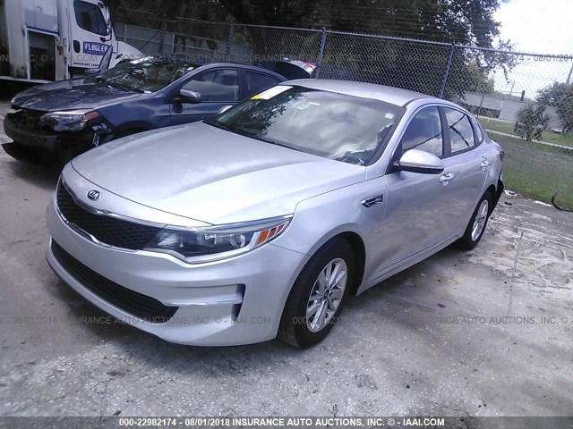 5XXGT4L32JG198941 - 2018 KIA OPTIMA LX/S SILVER photo 2