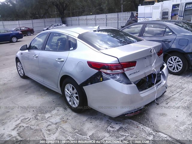 5XXGT4L32JG198941 - 2018 KIA OPTIMA LX/S SILVER photo 3