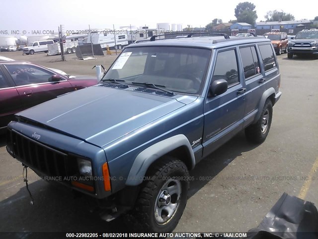 1J4FJ68S6WL252420 - 1998 JEEP CHEROKEE SPORT/CLASSIC ლურჯი ფოტო 2