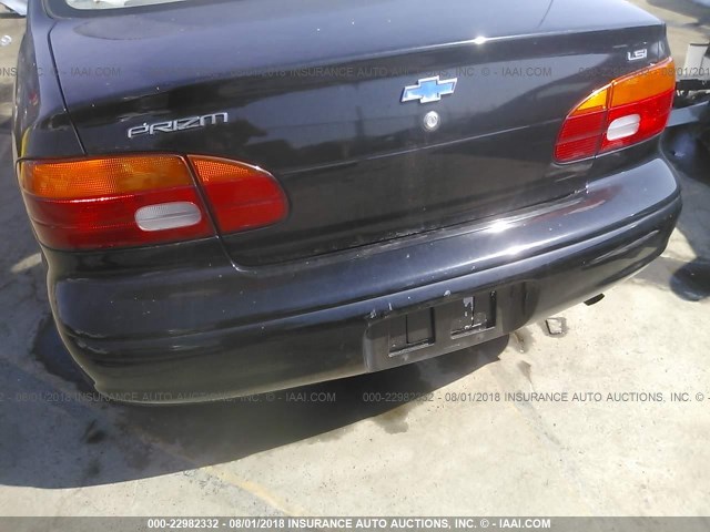 1Y1SK5487XZ415320 - 1999 CHEVROLET GEO PRIZM LSI BLACK photo 6