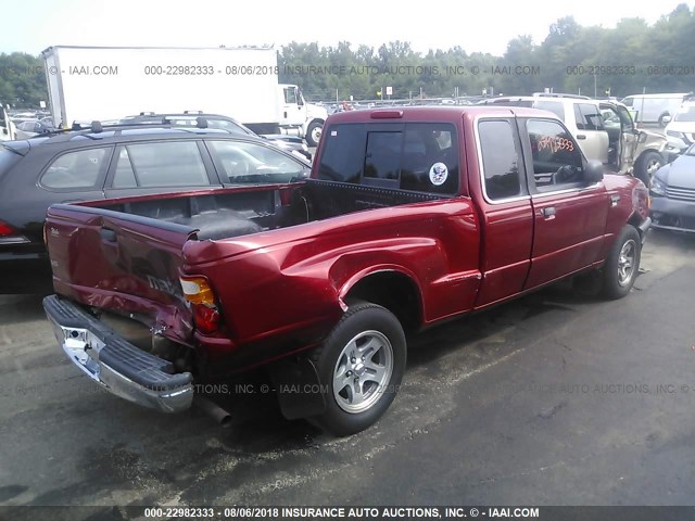 4F4YR46V23TM11137 - 2003 MAZDA B3000 CAB PLUS RED photo 4