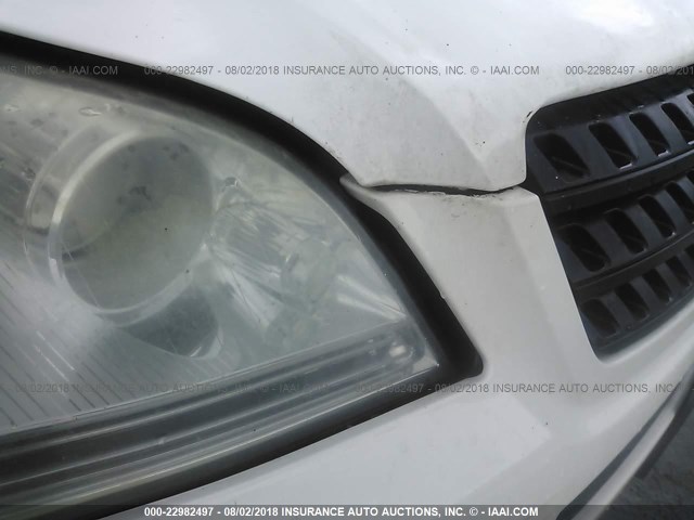 4JGBB86EX6A006486 - 2006 MERCEDES-BENZ ML 350 WHITE photo 6