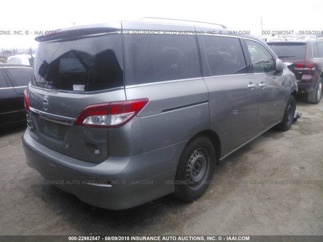 JN8AE2KP3C9041660 - 2012 NISSAN QUEST S/SV/SL/LE GRAY photo 4