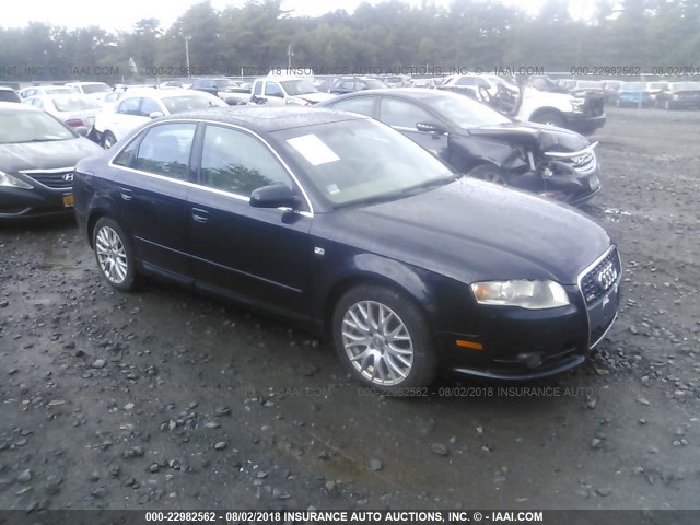 WAUDF78E68A149413 - 2008 AUDI A4 2.0T QUATTRO Dark Blue photo 1