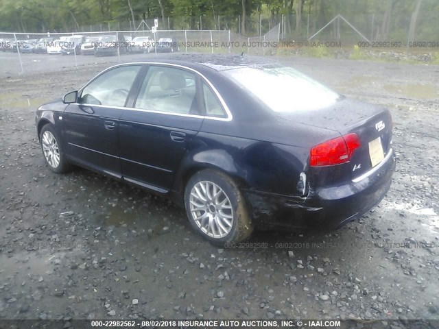 WAUDF78E68A149413 - 2008 AUDI A4 2.0T QUATTRO Dark Blue photo 3