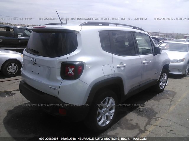 ZACCJBBT6FPB83386 - 2015 JEEP RENEGADE LATITUDE SILVER photo 4