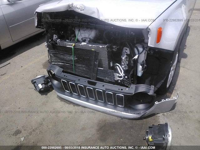 ZACCJBBT6FPB83386 - 2015 JEEP RENEGADE LATITUDE SILVER photo 6